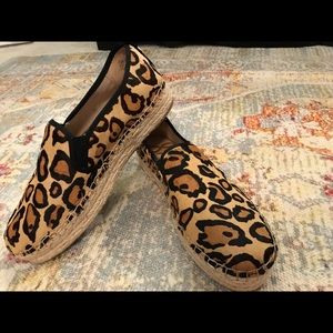 Sam Edelman “Khloe” Genuine Calf hair leopard print espadrilles, sz 9.5M